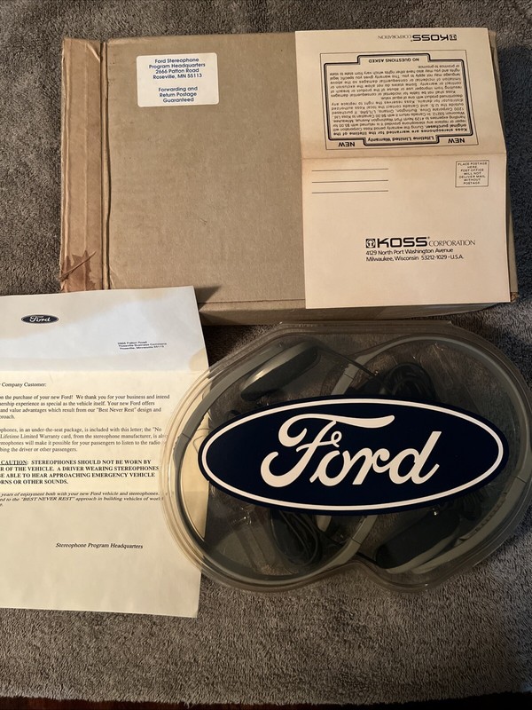 VTG Set KOSS (2 Pairs) Ford Stereo Headphones Sealed New Old Stock LOT