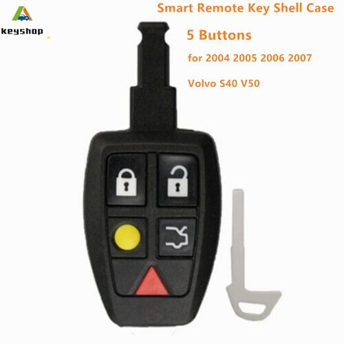 5 Buttons for 2004 2005 2006 2007 Volvo S40 V50 Smart Remote Key Shell Case Fob