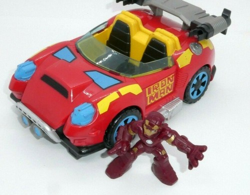 2010 Hasbro Marvel Super Hero Adventures Squad IRON MAN Hover Car & Figure - Picture 2 of 4