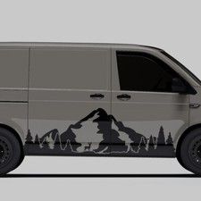 Auto Aufkleber Berge Silhouette Wild Natur Landschaft Dekor Wald #1427-150
