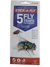 Stick-A-Fly Trap for Windows  #443 package of 5 traps  Non-toxic  NEW 