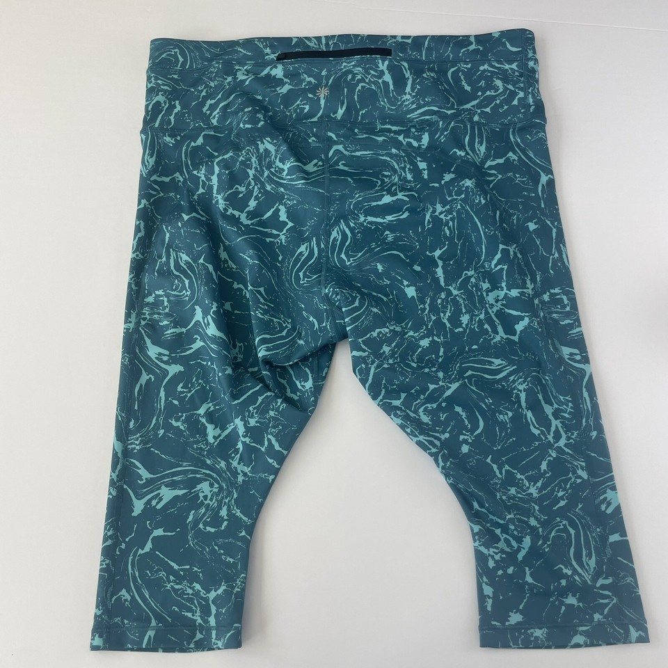 Athleta Leggings Women Blue Ripple Marble Borealis Accelerate Crop