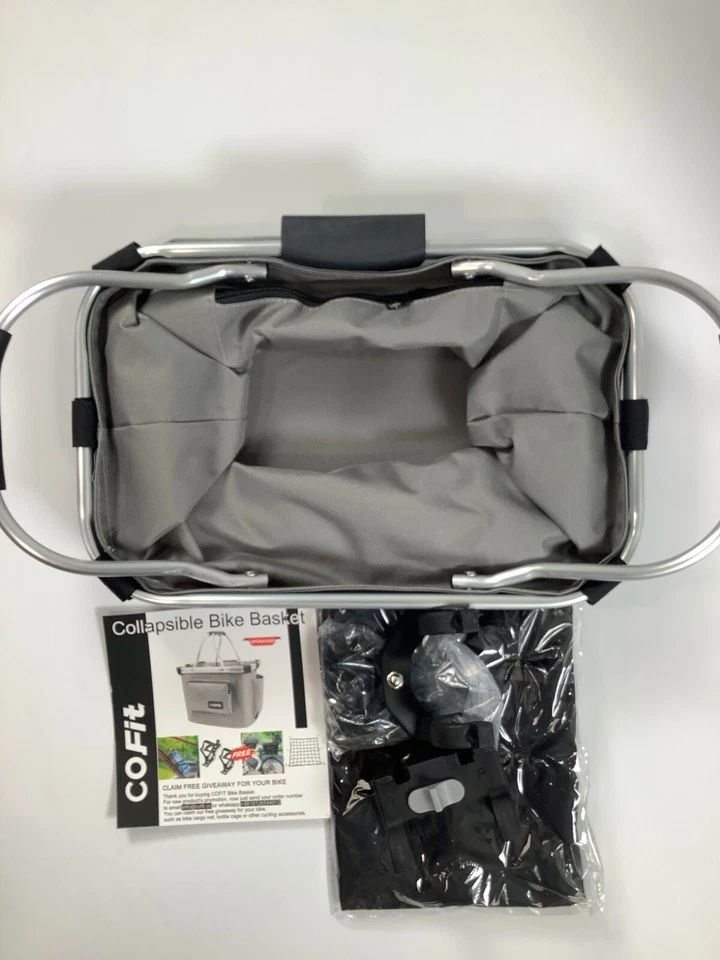 Cesta de bicicleta destacável cinza Co Fit NOVA! - Imagem 3 de 4
