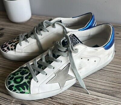 Golden Goose Brand Super-Star Multicolor Leopard Print Low Top Lace Up  Sneakers | eBay