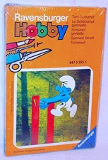 Ravensburg Germany SMURF GYMNAST Wooden Figure Play Set Peyo Smurfs MISB`83 RARE