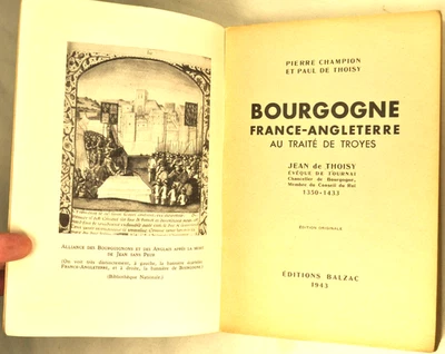 CHAMPION THOISY BOURGOGNE TRAITE DE TROYES 1943 EO GUERRE DE CENT ANS MOYEN AGE - Photo 1/4