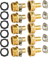 5 Set Garden Hose Repair Connector Kit With Clamps Fit For 12 Garden Hose Fit