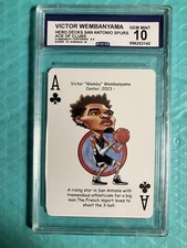 Hero Decks 2023 San Antonio Spurs Victor Wembanyama Ace of Clubs CGC 10 Card
