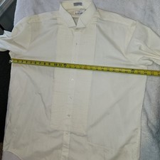 Men's Giorgio Patrino Dress Shirt XL Beige Tuxedo Pleated Front