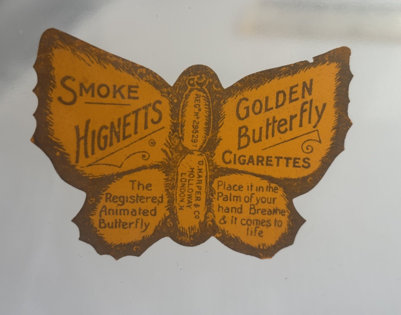 Original 1898 Hignett  The Oracle Butterfly Cigarette Give-a-Way Folder Complete