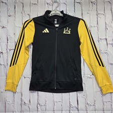Adidas Mo Salah Jacket Youth Sz Large Black Mohamed Track Full Zipper Yellow