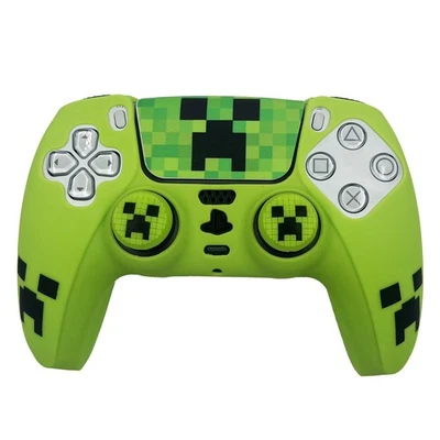 PlayStation 5 Controller Cover Skin Silicone Case Grips with Minecraft