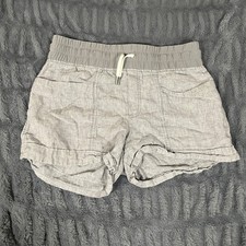 Athleta Linen Blend Drawstring Waist Shorts Gray Size 4 Women Casual Beach