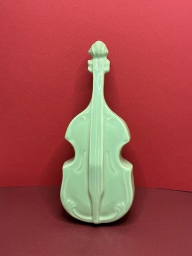 Vintage Hull Pottery Green Cello Wall Pocket Planter