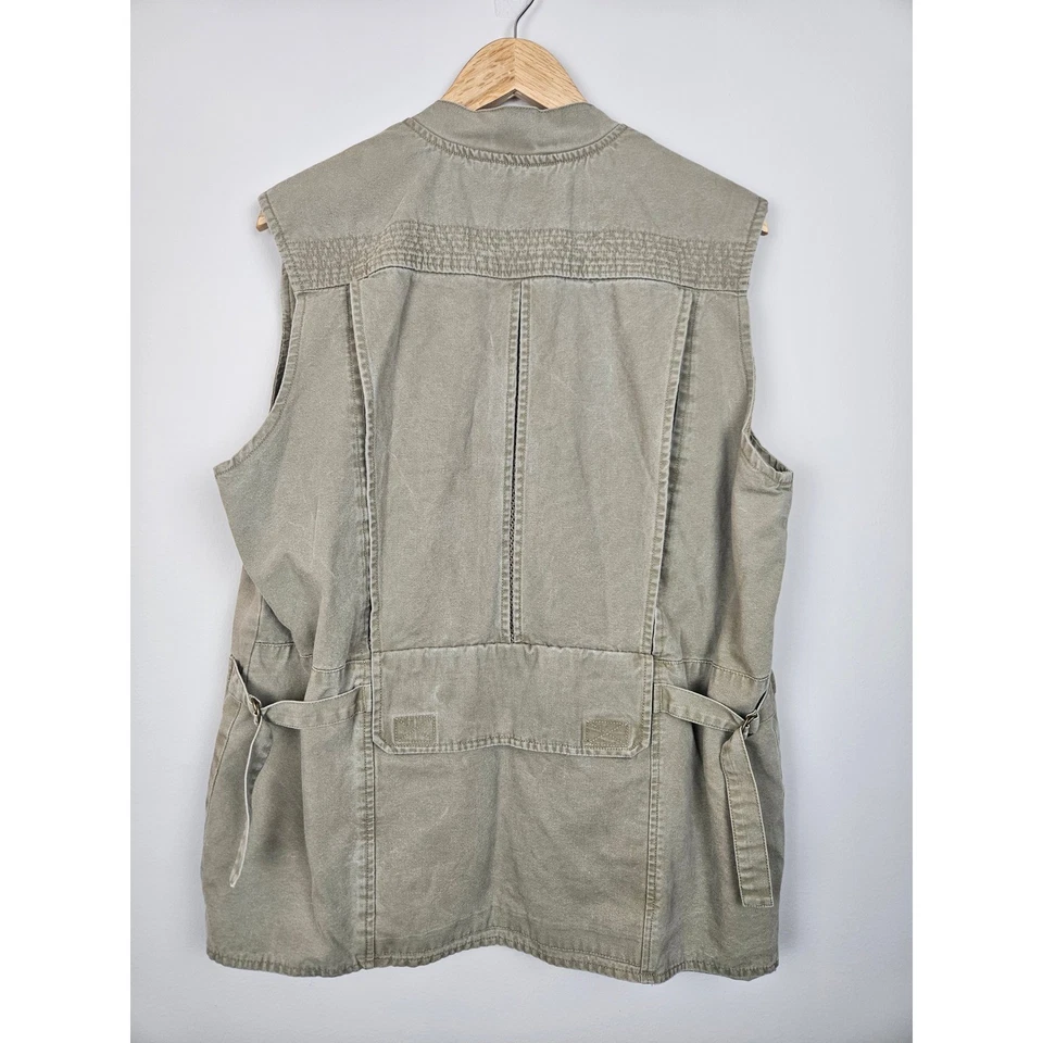 Vntg Orvis Men's Khaki Fishing Vest Utility Pockets Outdoor Adventure Sz Small - Image 2 of 4