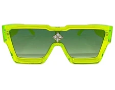 Oversized Classic Modern Retro Hip Hop Shield SUN GLASSES Large Neon Green Frame