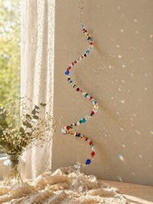 Handmade Beaded Crystal Suncatcher Rainbow Window Hanging Boho Decor