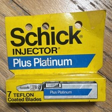 Vintage Schick Injector Plus Platinum 7 Teflon Coated Blades Made In USA NEW