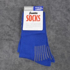 1 Pair Franklin Youth Large Baseball Socks Royal Blue with Strip Shoe Size 6-10
