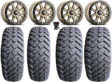 ITP Inertia Beadlock 14" Wheels Br +40mm 27" MotoHammer Tires Textron Wildcat XX