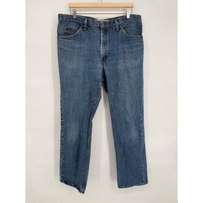 Lee Men Regular Fit Straight Leg Blue Denim Jeans Size 38x32