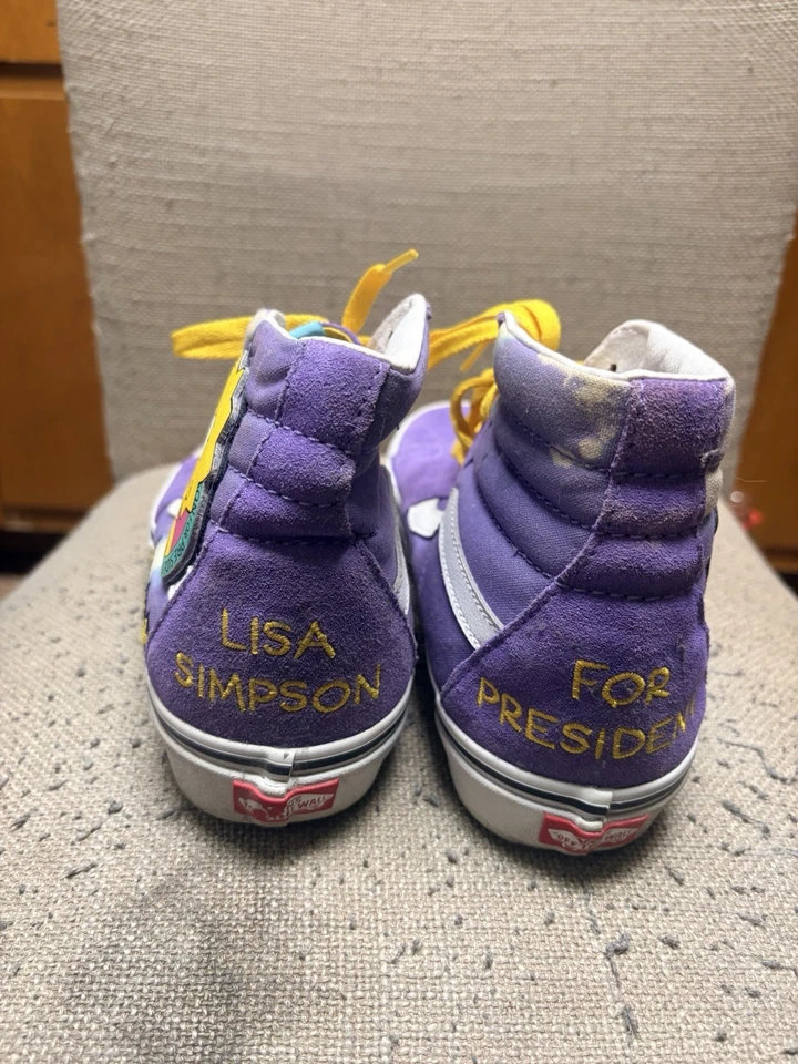 Tenis para mujer VANS Sk8-Hi x los Simpson Lisa for President púrpura talla 9,0 Foto 3 de 4