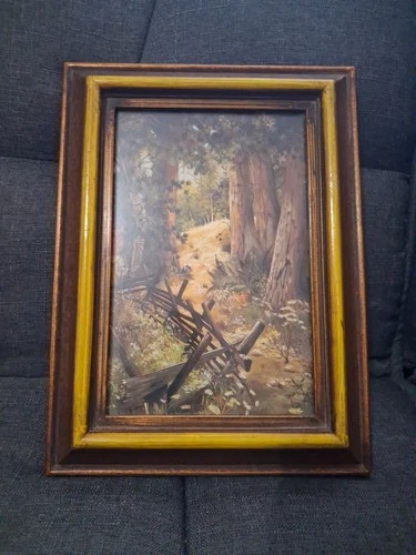 Gary Jenkins - Vintage MCM Framed Wooded Forrest Artwork Print