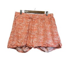 Vineyard Vines Men's XL Coral Orange Wave Print Elastic Waist boxer Trunks