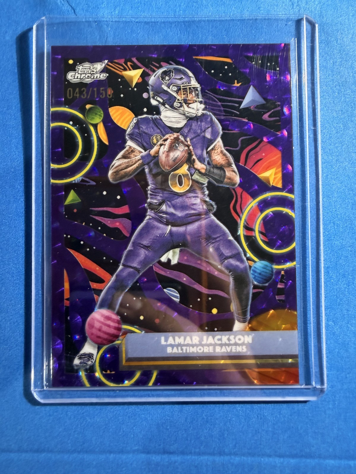 2025 Cosmic Lamar Jackson #7 Purple /150 Color Match Mint Centered