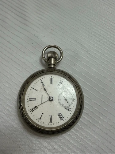 Vintage Antique Waltham Pocket Watch For Parts Not Working