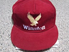 VTG 1980s Winston racing Burgandy Cordary hat with eagle