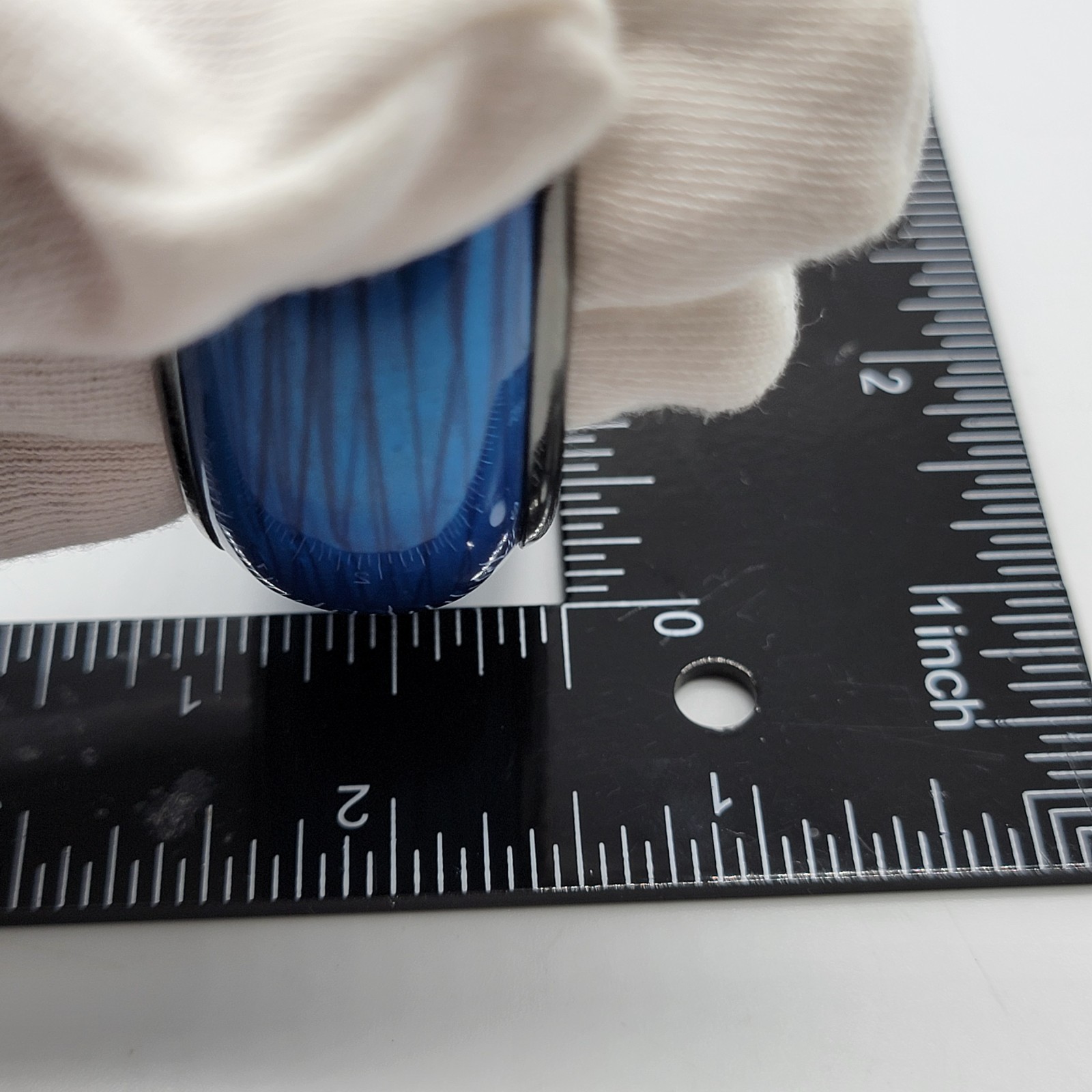 Blue Metal Bangle Statement Bracelet - image 7