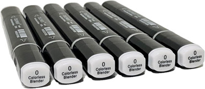 6 Pack Colorless Blender Alcohol Markers, Blending Clear Double Tipped Soft Fine