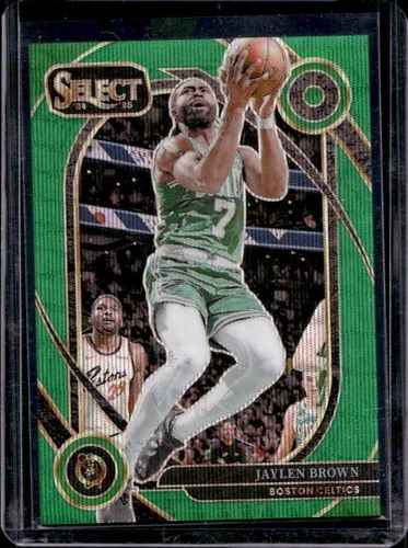 2024-25 Panini Select Jaylen Brown Courtside Green Wave Prizm #/50 Celtics