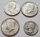 Lot of 4 • 2× 1968‑D Kennedy • 1951‑S Franklin • 1946 Quarter • X50