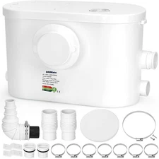 Macerator Pump, Silent 600W Sink Sewage Sump Pump, 8100 L/h Flow, Upflush 31.2