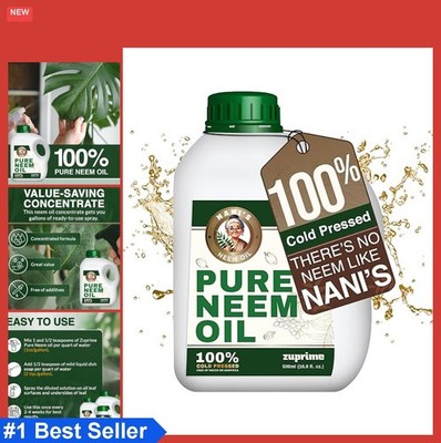 Pure Neem Oil Concentrate 17 oz Cold Pressed Organic Spray for Indoor Outdoor