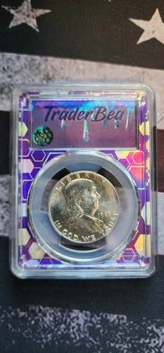 1963 PCGS MS63 Silver Half Dollar Trader Bee Purple core