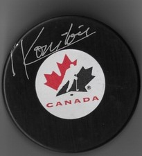 Autographed Anaheim Ducks Maxime Comtois Team Canada Puck