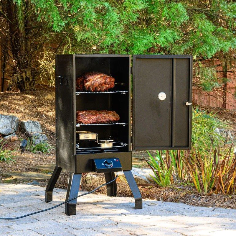 Masterbuilt Analog Electric Smoker Removable Wood Tray Outdoor