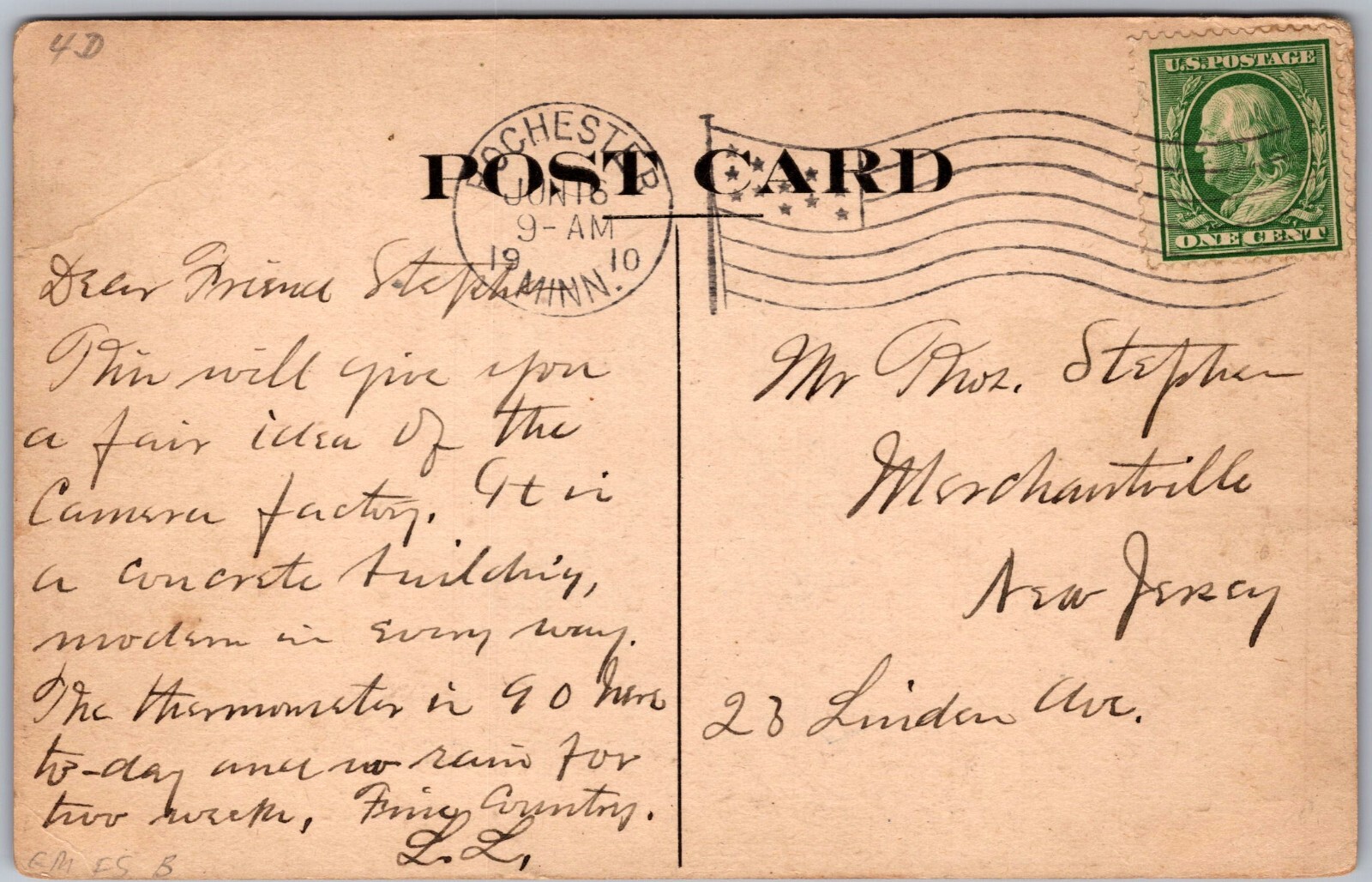 RPPC POSTCARD 1910 CONLEY CAMERA PHOTO STUDIO ROCHESTER MINNESOTA — additional view