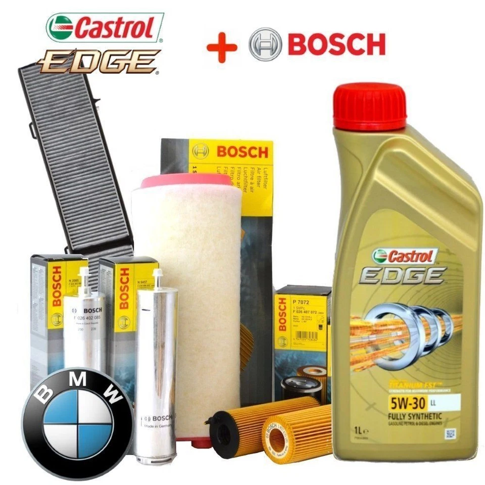 MF BRAND CBCARPINELLI TAGLIANDO 6 LT OLIO CASTROL 5W30+ 4 FILTRI BOSCH BMW 318 d E90 E91 143 cv dal 07