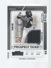 YOELQUI CESPEDES 2021 PANINI CONTENDERS PROSPECT TICKET JERSEY CARD #PTJ-YC
