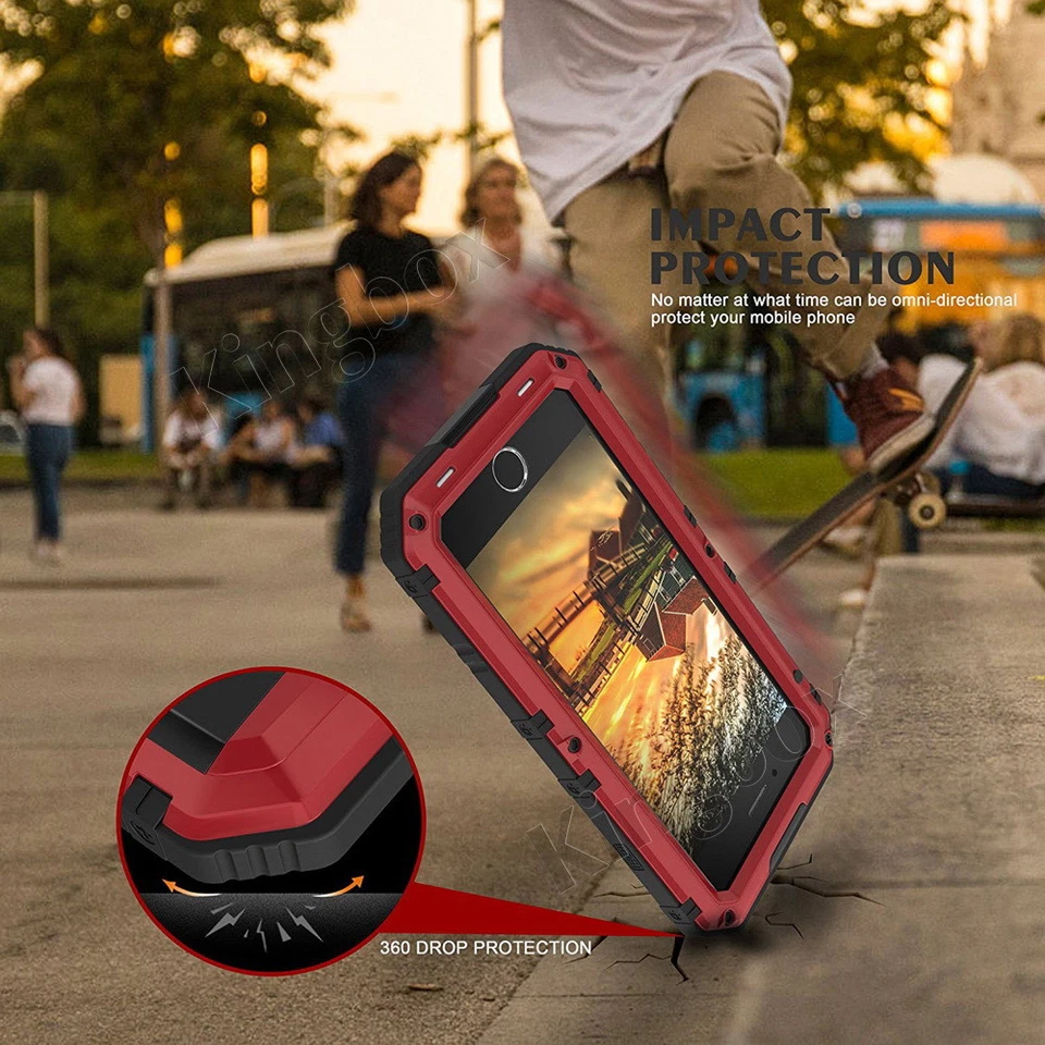 Funda metálica impermeable militar IP68 a prueba de caídas para iPhone 7 8 11 12 13 14 15 16 Foto 4 de 4