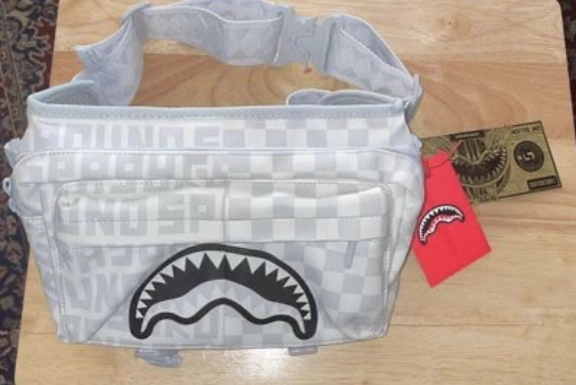 Sprayground Limited Edition Sharks White Fanny Pack Bag eBay