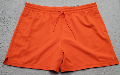 Xersion Swim Shorts Mens 2XL Orange Flat Front Waistband