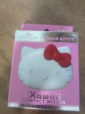 Impressions Vanity Hello Kitty Kawaii Compact Mirror w Magnification - White