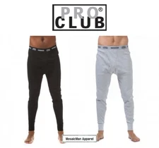Pro Club Waffle Knit Thermal Bottom Long Pants Underpants Underwear Black Gray