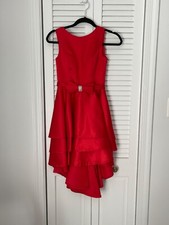 Girl's Red Satin Special Occasion Dress - Age 12