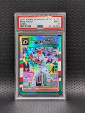 2017 Donruss Optic Mike Trout RARE Emerald Green Refractor /5 SSP PSA 9 MINT